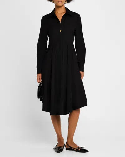 Derek Lam 10 Crosby Helene Asymmetrical Shirtdress In Black
