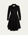 Derek Lam 10 Crosby Helene Asymmetrical Shirtdress In Black