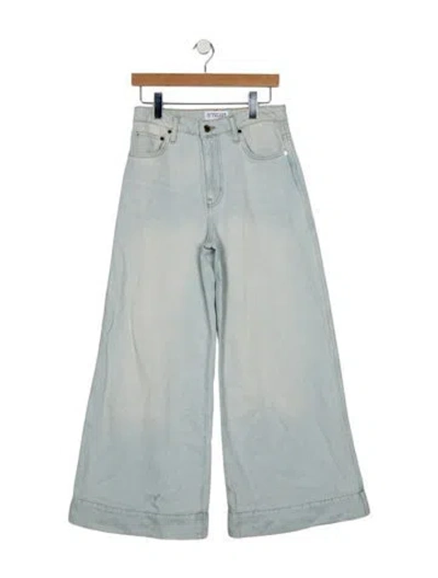Pre-owned Derek Lam 10 Crosby High-rise Wide Leg Jeans In Blue