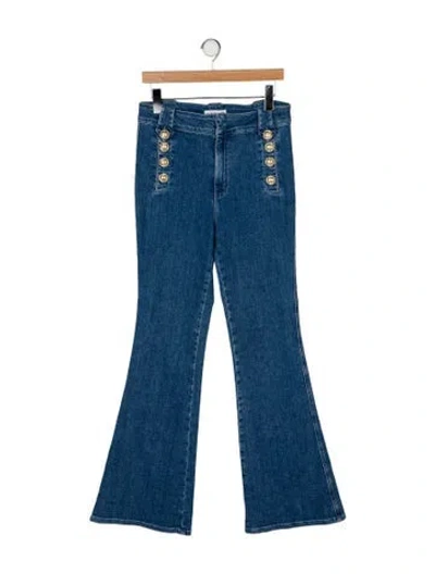Pre-owned Derek Lam 10 Crosby High-rise Wide Leg Jeans In Blue