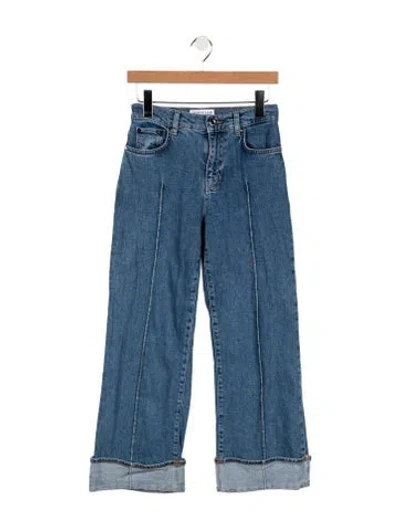 Pre-owned Derek Lam 10 Crosby High-rise Wide Leg Jeans In Blue