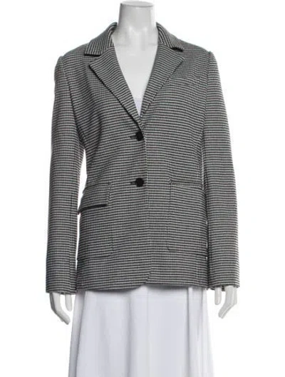 Pre-owned Derek Lam 10 Crosby Houndstooth Print Blazer In Black/white