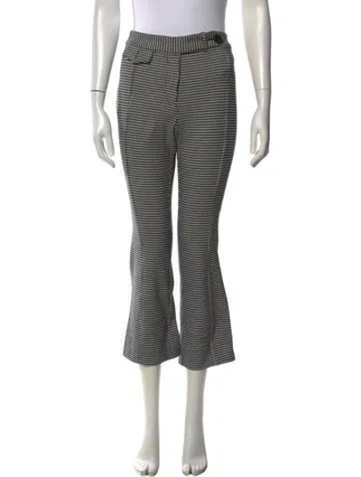 Pre-owned Derek Lam 10 Crosby Houndstooth Print Flared Pants In Black