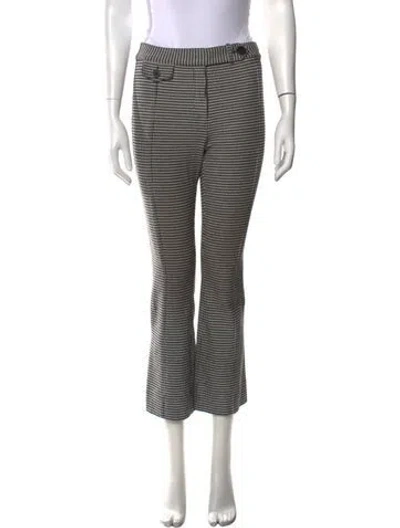 Pre-owned Derek Lam 10 Crosby Houndstooth Print Flared Pants In Black