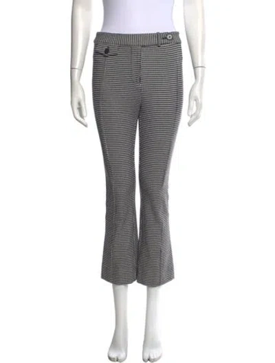Pre-owned Derek Lam 10 Crosby Houndstooth Print Flared Pants In Black
