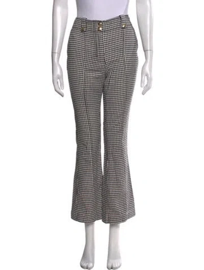 Pre-owned Derek Lam 10 Crosby Houndstooth Print Flared Pants In Black/white