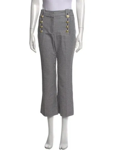 Pre-owned Derek Lam 10 Crosby Houndstooth Print Flared Pants In Black/white