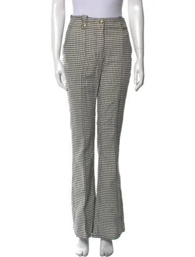Pre-owned Derek Lam 10 Crosby Houndstooth Print Flared Pants In Multi