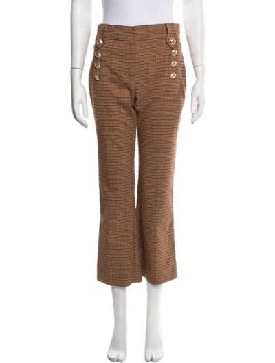 Pre-owned Derek Lam 10 Crosby Houndstooth Print Flared Pants In Multicolor