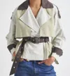 Derek Lam 10 Crosby Ines Cropped Trench Jacket In Calico Multi