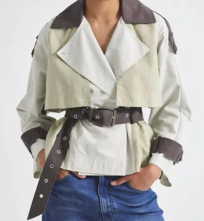 Derek Lam 10 Crosby Ines Cropped Trench Jacket In Calico Multi