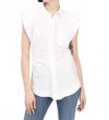 Derek Lam 10 Crosby Ivy Ruched Button Down In White In White