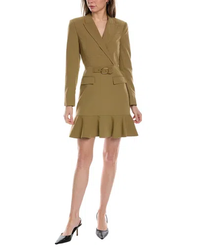 Derek Lam 10 Crosby Izara Wrap-effect Twill Mini Dress In Green