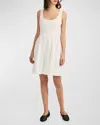 Derek Lam 10 Crosby Jade Plissiertes Minikleid Aus Baumwollpopeline Mit Floralem Print In White/white