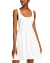 Derek Lam 10 Crosby Jade Plissiertes Minikleid Aus Baumwollpopeline Mit Floralem Print In White/white