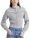 Derek Lam 10 Crosby Jayne Wool Zip Front Layered Sweater In Gray