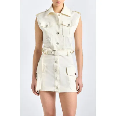 Derek Lam 10 Crosby Joelle Belted Cargo Miniskirt In White