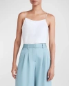 Derek Lam 10 Crosby Joetta High-rise Wide-leg Pleated Trousers In Dusty Teal