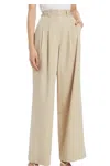 Derek Lam 10 Crosby Juliana Wide Leg Pleat Front Trouser In Safari