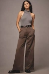 Derek Lam 10 Crosby Juliana Wide-leg Pleated Trousers Pants In Brown