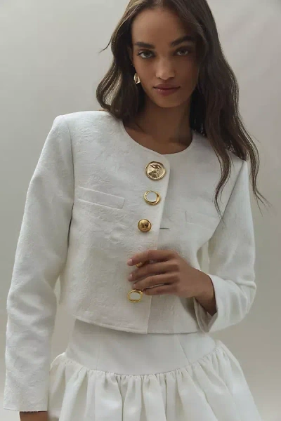 Derek Lam 10 Crosby Juliette Cropped Jacket In White