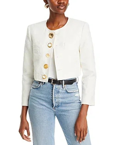 Derek Lam 10 Crosby Juliette Mixed Button Jacket In Eggshell