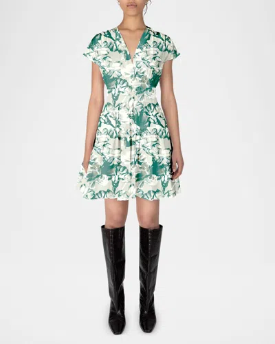Derek Lam 10 Crosby Juniper Tora Mini Dress In Juniper Multi