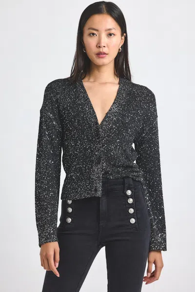 Derek Lam 10 Crosby Kalena Sequin Plated Cardigan In Black