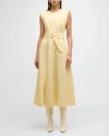 Derek Lam 10 Crosby Karina Cap-sleeve Belted Shirtdress In Buttermilk