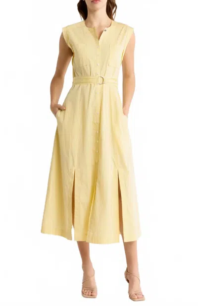 Derek Lam 10 Crosby Karina Cap Sleeve Shirtdress In Buttermilk In Yellow