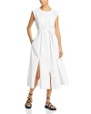 Derek Lam 10 Crosby Women's Karina Cottontie-waist Sleeveless Midi-dress In Blanc De Blanc