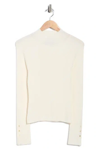 Derek Lam 10 Crosby Kassandra Mock Neck Rib Sweater In Neutral