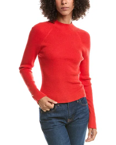 Derek Lam 10 Crosby Kassandra Mock Neck Wool-blend Sweater In Red