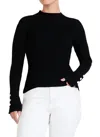 Derek Lam 10 Crosby Button-embellished Ribbed-knit Turtleneck Sweater In Black