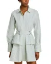 Derek Lam 10 Crosby Katherine Belted Button Down Dress In Electric Multi
