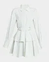 Derek Lam 10 Crosby Katherine Belted Button Down Dress In Electric Multi