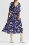 Derek Lam 10 Crosby Katie Floral Midi Dress In Blue