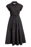 Derek Lam 10 Crosby Kayla Belted Shirtdress In Black