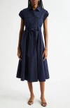 Derek Lam 10 Crosby Kayla Belted Shirtdress In Night Sky