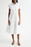 Derek Lam 10 Crosby Kayla Belted Shirtdress In White