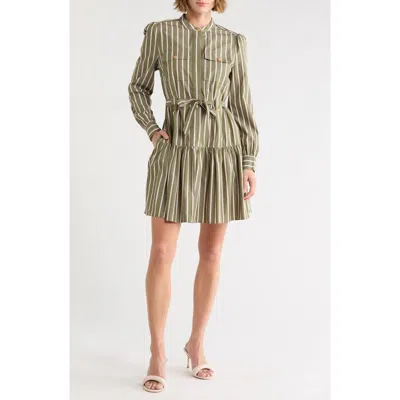 Derek Lam 10 Crosby Kayla Utility Mini Shirtdress In Green