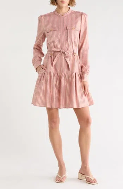 Derek Lam 10 Crosby Kayla Utility Mini Shirtdress In Pink
