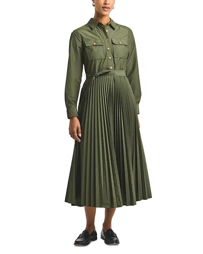 Derek Lam 10 Crosby Kenza Pleated Dress In Green