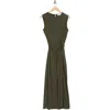 Derek Lam 10 Crosby Kimberly Ruched Midi Dress In Shiitake