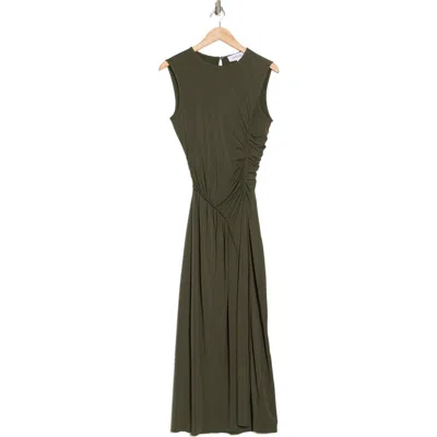 Derek Lam 10 Crosby Kimberly Ruched Midi Dress In Shiitake