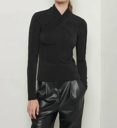 Derek Lam 10 Crosby Krini Long Sleeve Twist Top In Black
