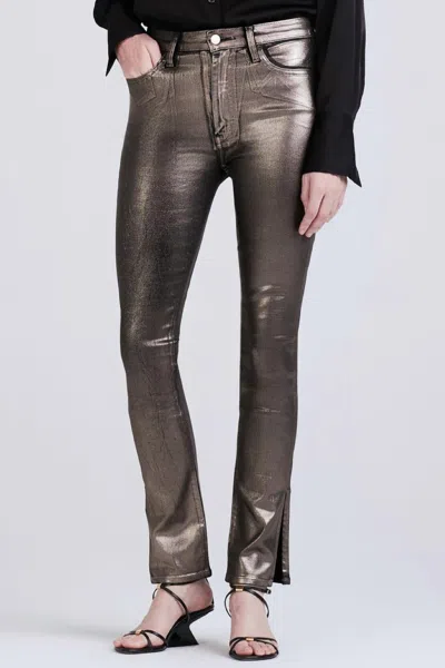 DEREK LAM 10 CROSBY KYLE HIGH RISE SKINNY JEAN IN METALLIC COATED