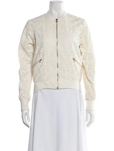 Pre-owned Derek Lam 10 Crosby Lace Pattern Jacket In White
