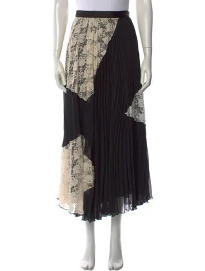Pre-owned Derek Lam 10 Crosby Lace Pattern Midi Length Skirt In Black