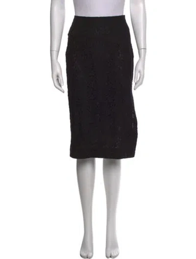 Pre-owned Derek Lam 10 Crosby Lace Pattern Midi Length Skirt In Black